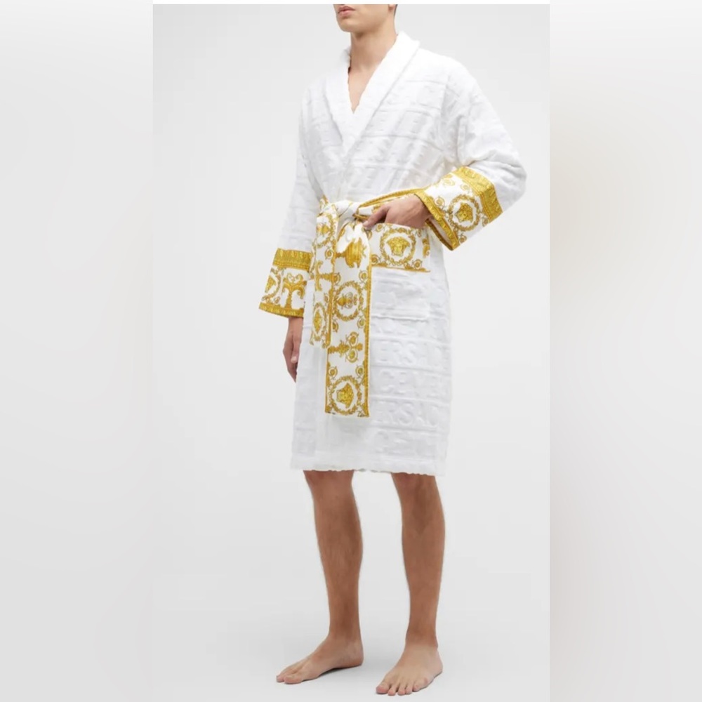 Versace Men's Barocco Sleeve Robe